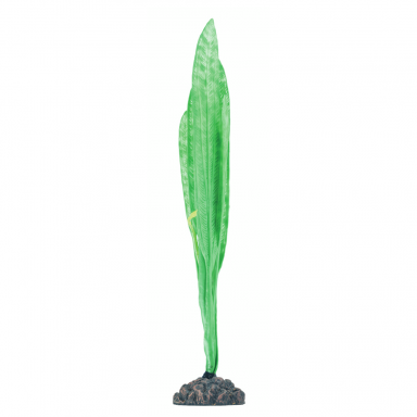 AQUATOP 7.5" Green Amazon Sword Silicone Aquarium Plant Decor w/ Weighted Base, SD-0475